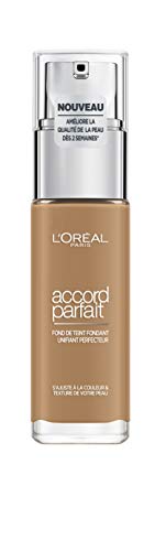 Base Líquida L'OREAL MAKE UP Designer Accord Parfait 8D/W Golden Cappucino L'OREAL PARIS - Maquiagem facial - base líquida, cobertura uniforme, toque luminoso, máxima facilidade