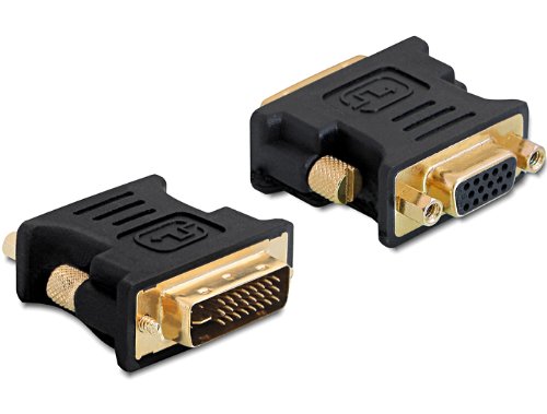 Adaptador DELOCK (VGA - DVI e RJ45 - Preto) Delock - Adaptadores de cabos de áudio e vídeo - dvi-i, vga, plug & play, preto