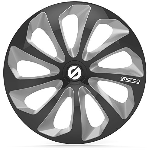 Sparco 4 enjoliveurs 14 pouces Sicilia Noir et Argent SPARCO - Brinquedos - 14 polegadas, abs, resistente, metálico