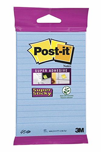 Bloco de Notas Autocolante POST-IT 6844-LNB 3M - Notas autoadesivas - azul, rectângulo, papel, 45 folhas