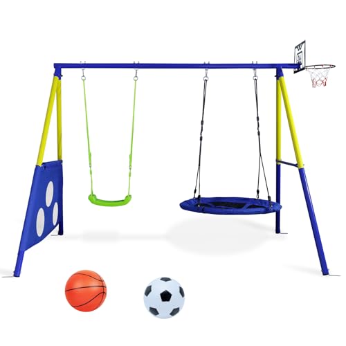 Baloiço para Crianças CCLIFE Max (Branco - 3 x 3,5 x 6 m) CCLIFE - Móveis de exterior - baloiço, crianças, max, branco
