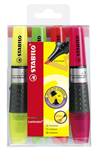 Marcador Fluorescente Stabilo Luminator 4 Cores Stabilo - Marcadores e marcadores de texto - marcador, fluorescente, stabilo luminator, 4 cores, tinta líquida, anti-ssecagem