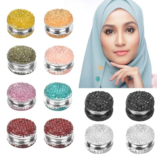 Dousella 12 Pines Magnéticos para Hijab Imã DOUSELLA - Alfinetes retos - botões magnéticos, fácil de cair, suco magnético, sem alavanca