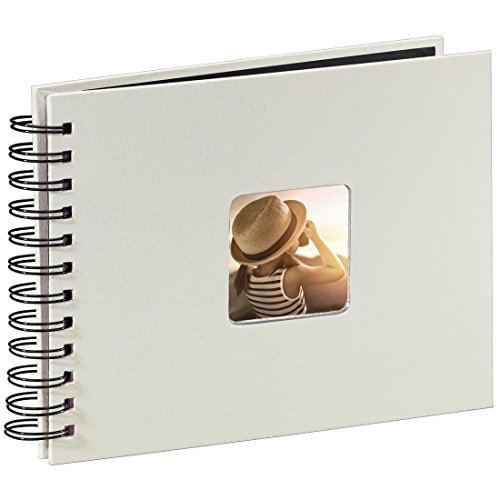 Álbum de Fotografias HAMA Fine Art Cinzento Hama - Álbuns de fotos - 50 fotos, capa preto mate, encadernação à espiral, fita corrediça