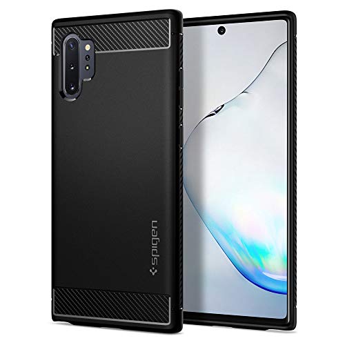 Capa Samsung Galaxy Note 10+ SPIGEN Rugged Armor Preto Spigen - Capas para telemóveis - polycarbonate, preto, resistente a riscos, resistente ao pó