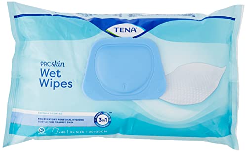 Toalhitas TENA 3 em 1 (48 Unidades) (Tam. Único) Tena - Toalhitas higiénicas para adultos - 3 em 1, algodão, 48 unidades, toalha higiênica
