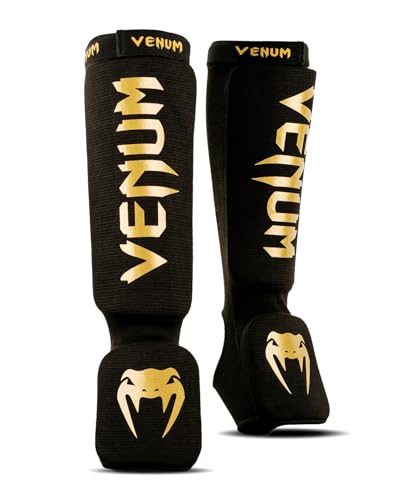 Protetor de Joelho para Ciclismo VENUM Kontact (Preto) Venum - Protetores de canela de mma - protege joelho, lesões, velcro ajustável, algodão