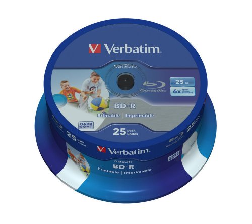 Disco Blu-Ray Virgem VERBATIM 43811 25 GB Verbatim - Mídias vazias - 25GB, DVD-R, 6x, 1 peça