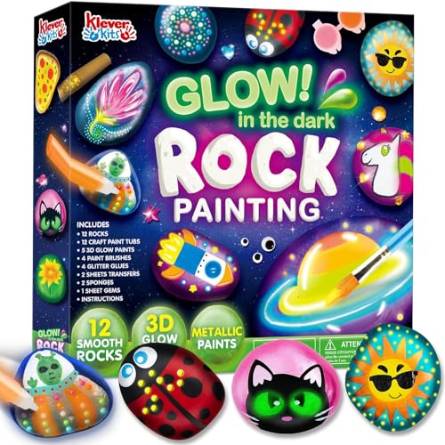 Kit de Artesanato JOYIN Kit de Suministros de Pintura de Pedra Joyin Inc - Kits de artesanato de brinquedos - rochas, pintura, pincéis, instruções