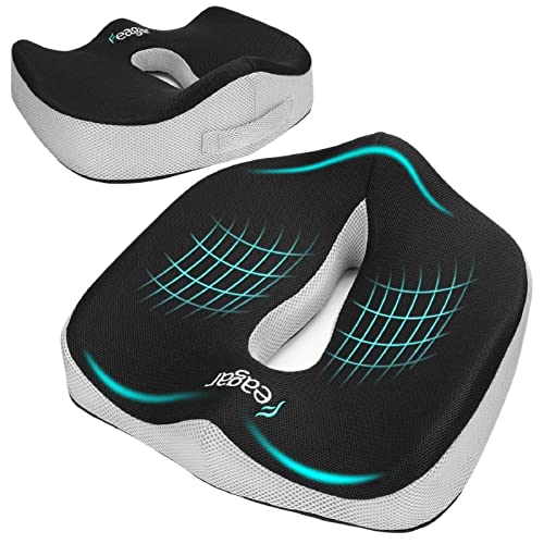 Almofada para Cadeira FEAGAR Memory Foam (Preto) Feagar - Almofadas para cadeiras e sofás - memory foam, preto