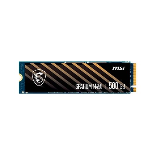 Disco SSD Interno MSI SPATIUM M450 (500 GB - NVMe - 3600 MB/s) MSI - Discos rígidos - 500 gb, PCIe 4.0, 3D NAND, 3600 MB/s