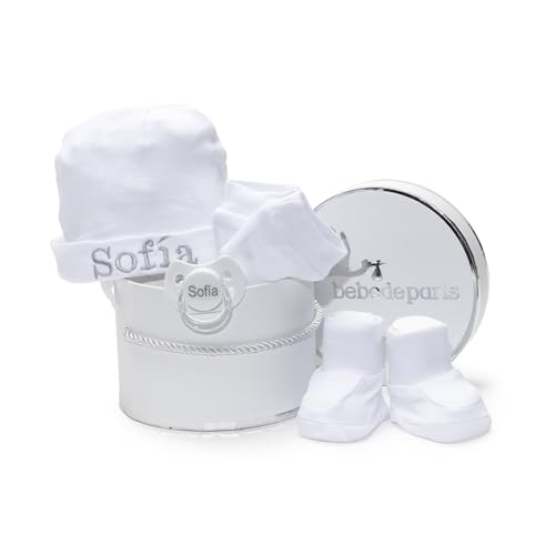 Bebede Paris Conjunto de Acessórios para Bebés Bebé de París - Conjuntos de presente para bebê - gorro, luvas, pés, personalizado