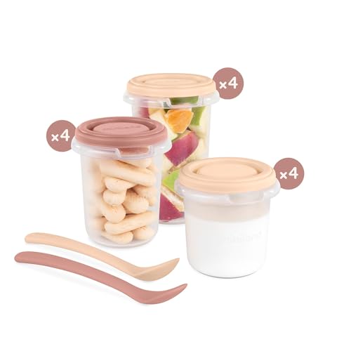 Conjunto de 12 Recipientes Herméticos MINILAND Miniland - Recipientes de armazenamento de alimentos - 12 recipientes, aço inoxidável, 200ml, 250ml, 330ml, microondas