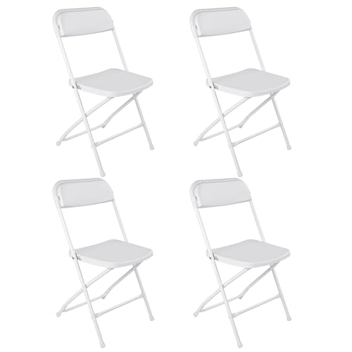 Conjunto de 4 Cadeiras Dobráveis T-LOVENDO Brancas T-LOVENDO.ES - Móveis de exterior - 4 cadeiras, dobráveis, leve, fácil armazenagem