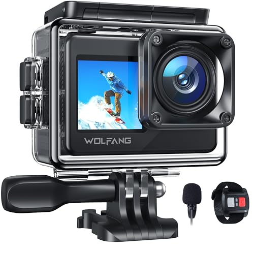 Action Cam WOLFANG GA120 (4K - 20 MP - Até 60 min de autonomia) WOLFANG - Peças e acessórios para câmeras - 4k, 20 mp, zoom digital, autonomia 60 min