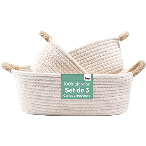 Caixa de Arrumação GADGY (Branco - Algodão) Gadgy - Recipientes de armazenamento doméstico - 2 compartimentos, algodão, resistente