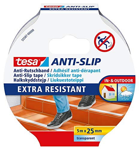Fita Adesiva TESA 55587-00000 Transparente TESA - Fitas de sinalização e advertência - antideslizante, resistente à água, temperatura extrema, corrimões