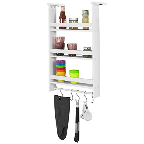 Suporte para especiarias SOBUY FRG150-W (Branco) sobuy - Organizadores de temperos - madeira, 3 suportes, 8 kg, prático