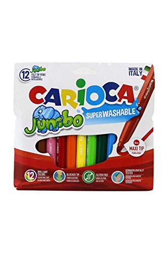 Esferográfica Caricola JUMBO 4-12 mm Preto Carioca - Marcadores - octogonal, 6mm, tampa ventilada, super-lavável