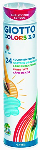 Lápis Cor GIOTTO Colors 3.0 (24 Un - 2 mm) Infantil - Lápis - 24 unidades, 2 mm, lavável, resistente