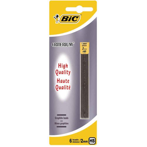 Bic Criterium Lápis de Carvão HB 2.0 Mm Caixa de 3 Unidades BIC - Carvões de arte - hb, 2.0 mm, traço preto, 3 unidades