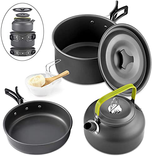 Conjunto de Panelas e Talheres para Campismo QTIWE Qtiwe - Utensílios de cozinha - panelas, talheres, campismo