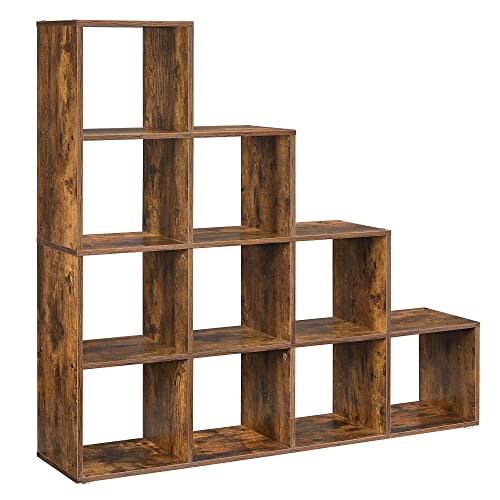 Estante ART PLANET Rústico Castanho (Madeira - Melamina - 129.5x29x129.5cm) VASAGLE - Prateleiras industriais - castanho, madeira, melamina, 129.5x29x129.5cm