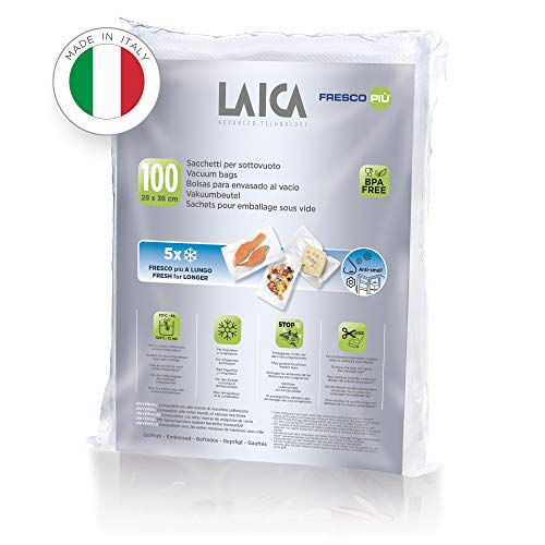 Sacos de Embalar LAICA VT3512 (Plástico - Transparente) Laica - Bolsas para seladoras a vácuo - 0.0284 m³, plástico, transparente, 100 unidades