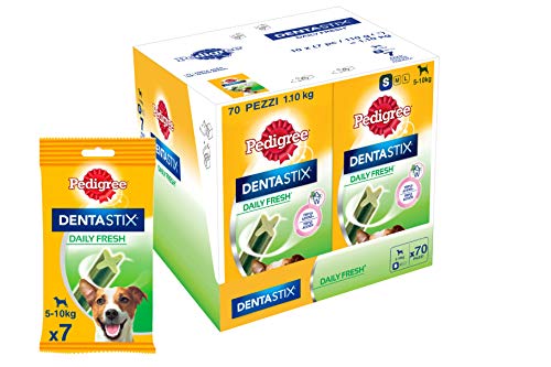 Snacks para Cão PEDIGREE DentaStix Daily Fresh (7 Un) PEDIGREE - Petiscos para cães - dentes, higiene bucal, extratos de chá verde, óleo de eucalipto