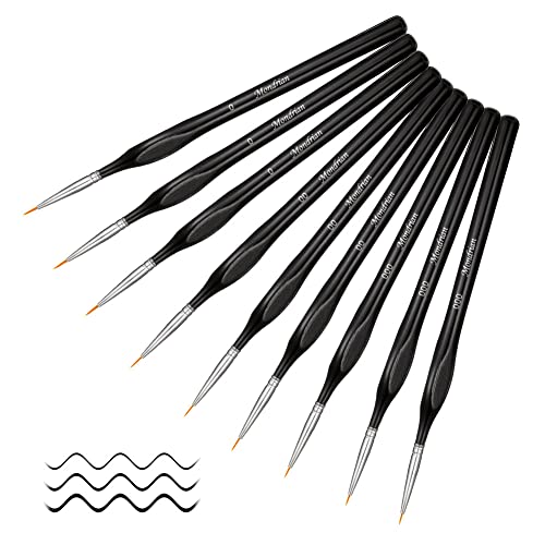 Pincel Miniatura de 9 Unidades (0.5 mm - 1.5 mm) Fanshiontide - Ferramentas de medição e marcação de artesanato - pincel miniatura, 9 unidades, 0.5 mm, 1.5 mm