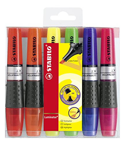 Marcador Fluorescente STABILO Luminator 6 peças Stabilo - Marcadores e marcadores de texto - fluorescente, ponta em borracha, tinta à base de água, traço 2-5mm, conjunto 6 peças