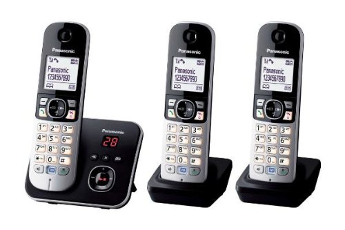 Telefone PANASONIC KX-TG6823 Preto e prateado Panasonic - Telefonia - telefone, preto, prateado