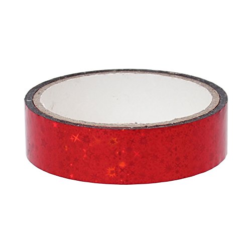 Fita Decorativa para Hula Hoop 25Mm X 30M Vermelho Estrelas hoopomania - Adesivos e ímãs para artesanato - fita decorativa, hula hoop, vermelho, estrelas