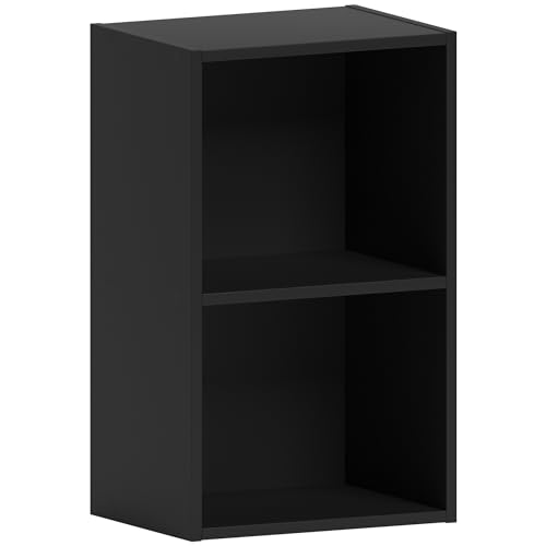 Estante VIDADESIGNS Oxford (Preto - Melamina) Vida Designs - Estantes e prateleiras de pé - 2 níveis, cubo, melamina, preto