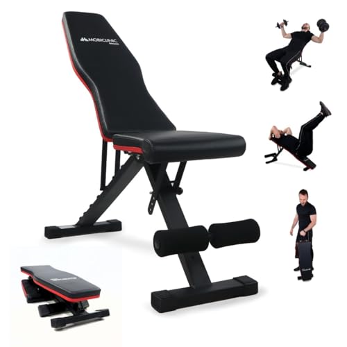 Banco de Musculação MOBICLINIC Fitness (Preto - 55x50x140cm) Mobiclinic - Roupa - 3 posições, barra fixa, abdominais, pescoço