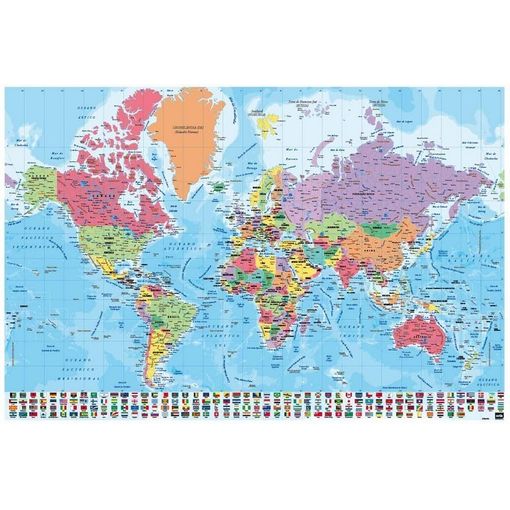 Póster MAXI POSTER Mapa do Mundo (Político - 50x70 cm) OTRO - Pósteres, impressões e arte visual - mapa do mundo, político, 50x70 cm