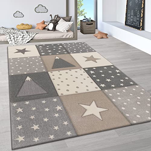 Tapete de Criança PACO HOME (Cinzento - Poliéster - 200 x 290 cm) Paco Home - Tapetes - poliéster, 200 x 290 cm, cinzento, macio