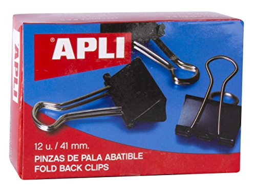 Apli 20120012 clip para capa de revistas Preto APLI - Clipes de pasta - aço temperado, preto, 20 x 41 mm, 12 pinças, 170 folhas