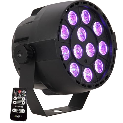 Projetor IBIZA com 12 LEDs RGB 3W ABS com Comando MIC DMX Ibiza - Iluminação de efeitos especiais - 12 LEDs, rgb, 3W, comando DMX