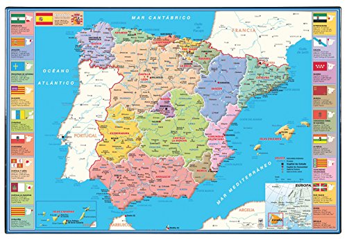 Caderno VIQUEL Mapa Espanha (A4 - 21x29.7cm) Viquel - Livros - espiral, papel 90g, capa borracha