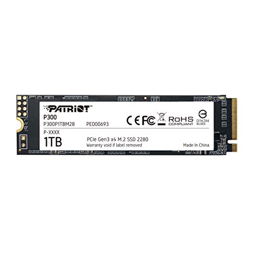 Disco SSD Interno PATRIOT MEMORY P300 (1 TB - M.2 PCI-Express - 2500 MB/s) Patriot - Discos rígidos - 1 tb, m.2 pci-express, 2500 mb/s