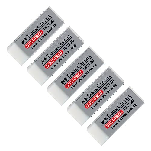 Faber Castell Eraser Plastic White 5 Pcs Faber-Castell - Borrachas - plástico, branco, sem PVC, portátil