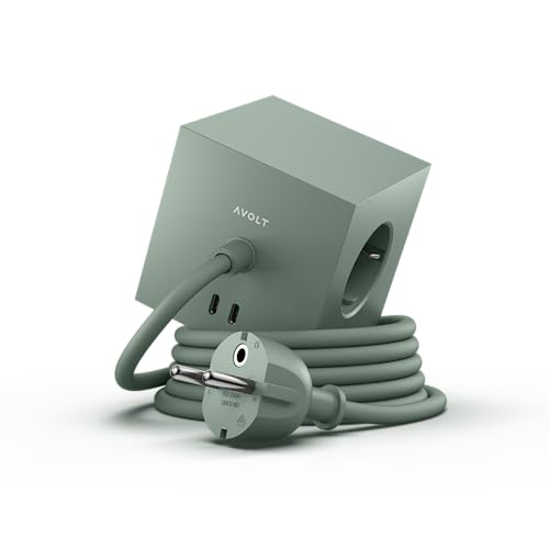 Extensão Elétrica AVOLT Cube Green (3 Tomadas) AVOLT - Fios e cabos elétricos - 3 tomadas, porta USB, compacta, leve