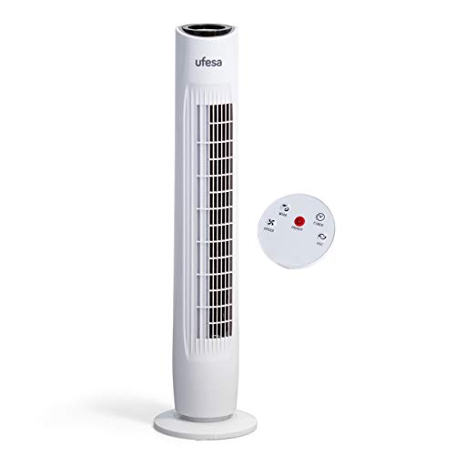 Ventoinha de Pé UFESA TW1500 (3 velocidades - 50 W) Ufesa - Ventiladores - 3 velocidades, 50 W, 80 cm, temporizador 7h