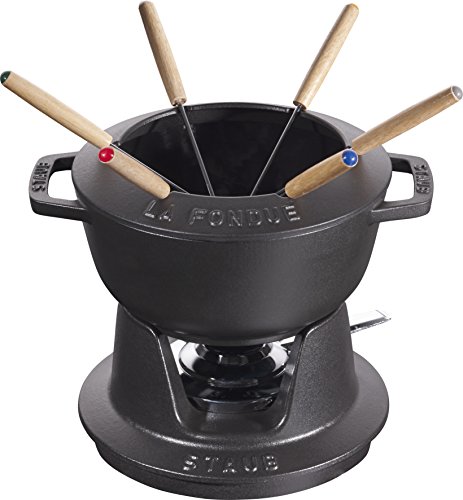 Conjunto de Funda ZWILLING (Material: cerâmica - Preto) STAUB - Panelas e conjuntos de fondue - cerâmica, 1.6l, 6 pessoas, redondo