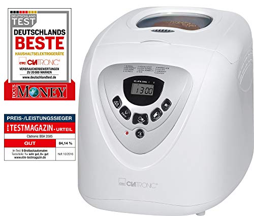 Máquina de Pão CLATRONIC BBA 3505 (Capacidade: 1 Kg - 600 W) Clatronic - Eletrodomésticos de cozinha - 1 kg, 600 W, programador, aquecimento lento