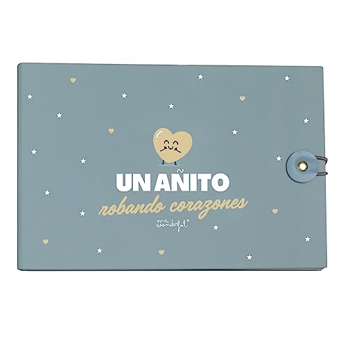 Álbum de Fotografias MR. WONDERFUL 1 Year Stealing Hearts Mr. Wonderful - Materiais de arte e artesanato - 64 páginas, autocolantes, ecografias, envelope