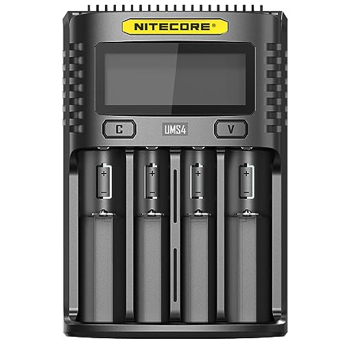 Carregador de Bateria NITECORE UMS4 Preto Nitecore - Carregadores de bateria de uso geral - interior, usb, universal, 1 porta