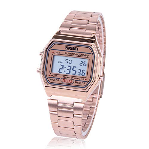 Relógio Digital DILWE DL-WS-0016 (Rosa) Dilwe - Relógios - digital, inox, luz traslúcida, cronógrafo, alarme