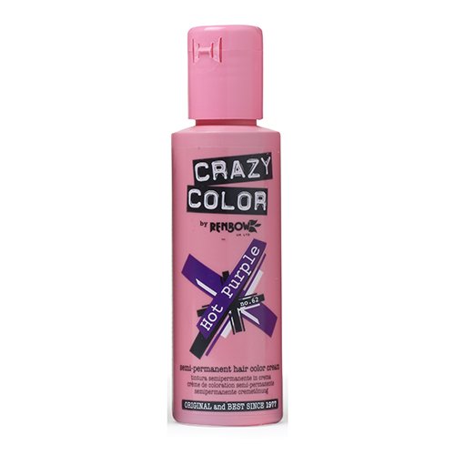 Coloração Permanente CRAZY COLOR Hot Purple Crazy Color - Coloração de cabelo - puro, vibrante, 6/8 lavagens, sem peróxido, sem amoníaco